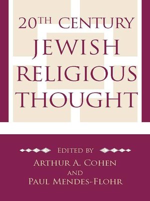 cover image of 20th Century Jewish Religious Thought